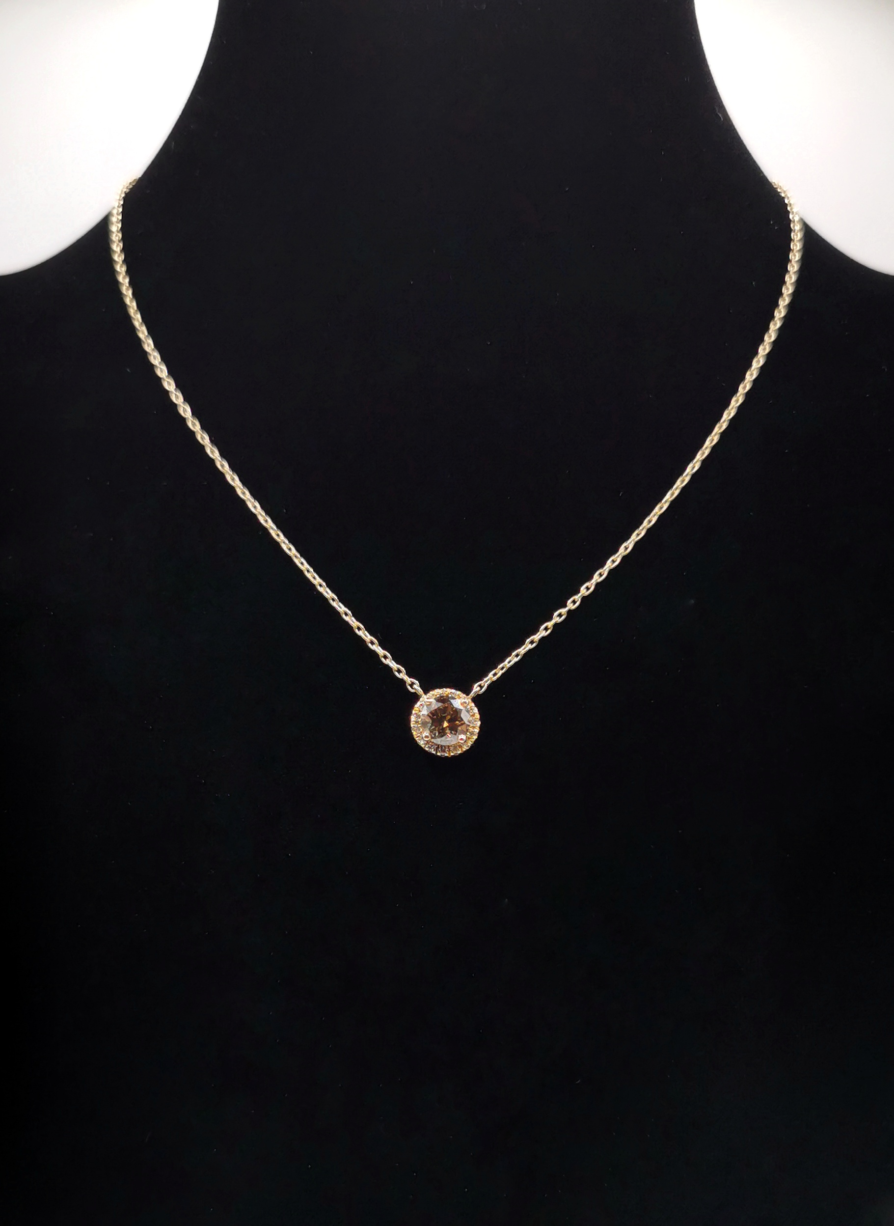 Yellow Gold Natural Colored Diamond Necklace — Handcrafted Jewellery from Warsaw, Poland